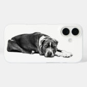 Trouwe Ogen Pitbull Mix Portret Telefoonhoes Case-Mate iPhone Case (Achterkant (horizontaal))