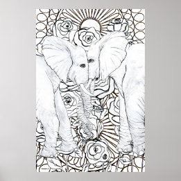 Trouwe Olifanten Poster