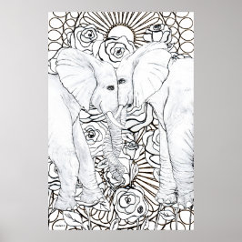 Trouwe Olifanten Poster
