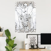 Trouwe Olifanten Poster (Thuiskantoor)