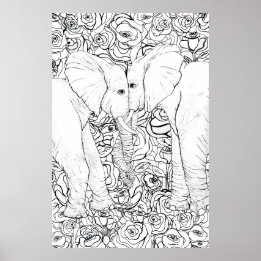 Trouwe Olifanten Poster