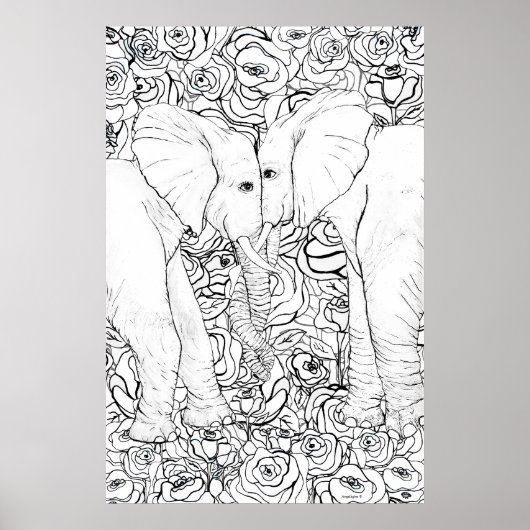 Trouwe Olifanten Poster (Voorkant)