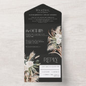 trouwe pampas eucalyptus bruiloft all in one uitnodiging (Binnen)