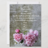 Trouwe Pioen Rozen Huwelijksuitnodigingen Kaart (Voorkant)
