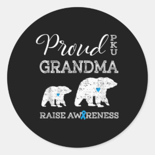 Trouwe Pku-oma _ Verhoog Bewustzijn T-shirt Cadeau Ronde Sticker