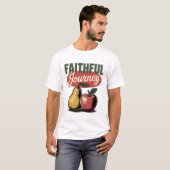 Trouwe Reis Pear Apple Retro Christelijk T-shirt (Voorkant volledig)