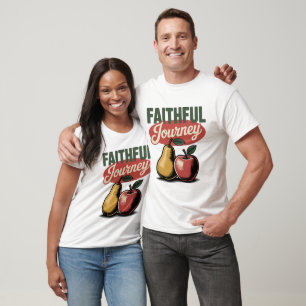 Trouwe Reis Pear Apple Retro Christelijk T-shirt