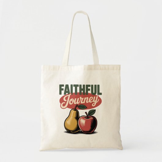 Trouwe Reis Pear Apple Retro Christelijk T-shirt Tote Bag (Voorkant)