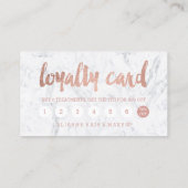 trouwe roos gouden tipografie marmer klantenkaartje (Achterkant)