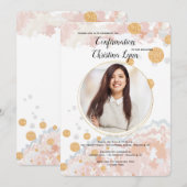 Trouwe Roze Foto Religieuze Uitnodiging (Voorkant / Achterkant)