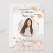 Trouwe Roze Foto Religieuze Uitnodiging (Voorkant)