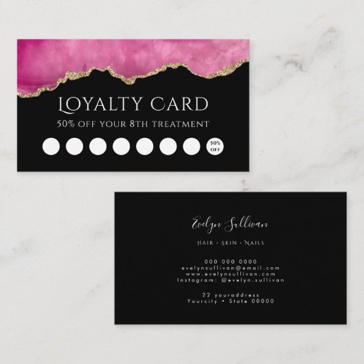 trouwe roze roze roze taat visitekaartje (Voorkant / Achterkant)