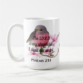 Trouwe Sereniteit: Psalmen 23:1 Vogel Mok (Links)