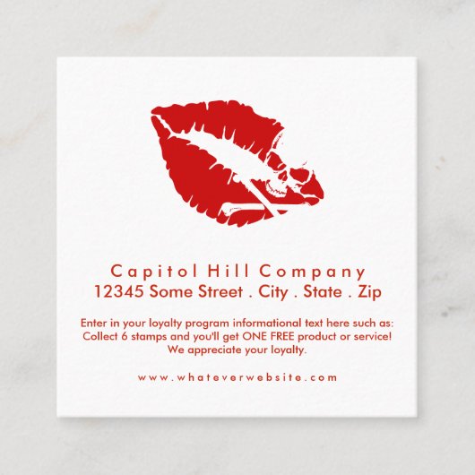 trouwe skull kiss klantenkaartje (Voorkant)