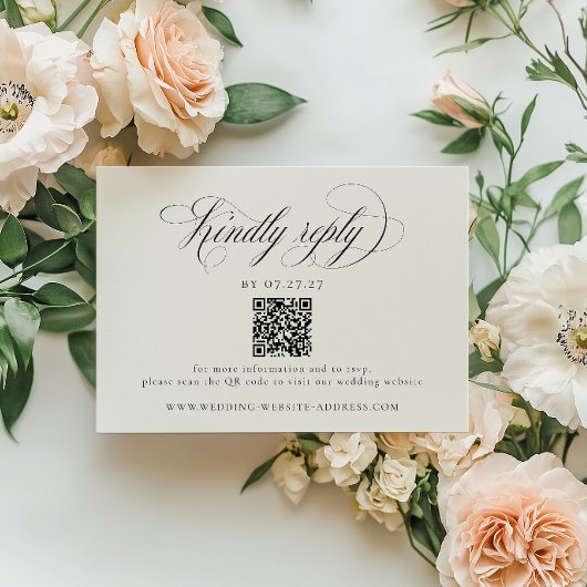 Trouwe Strips Huwelijks QR-code RSVP Kaartje