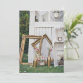 Trouwe uitnodiging in vintage stijl (Staand voorkant)