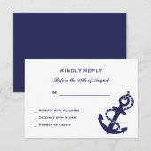 Trouwe Uitnodiging met Anker en Touw (Voorkant / Achterkant)