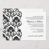 Trouwe uitnodiging met zwarte kant (Voorkant / Achterkant)