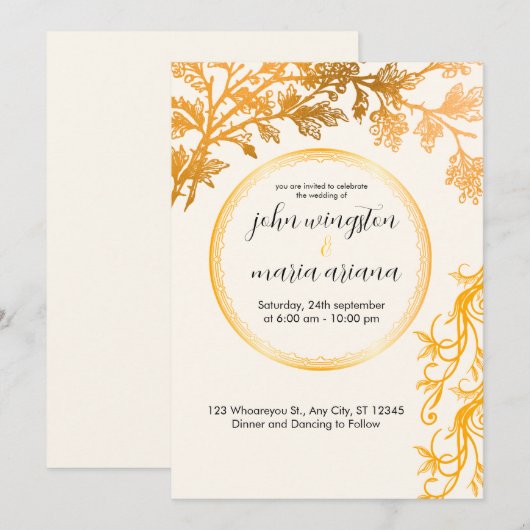 Trouwe Uitnodiging | Tijdloze Liefde (Voorkant / Achterkant)