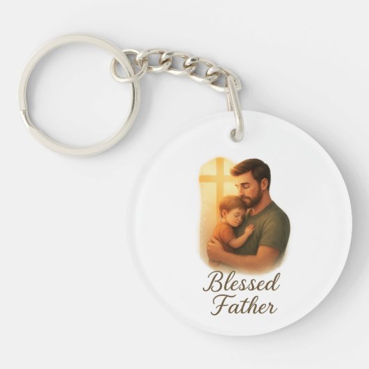 Trouwe Vaderdag Cadeau - Gezegende Vader Sleutelhanger (Voorkant)