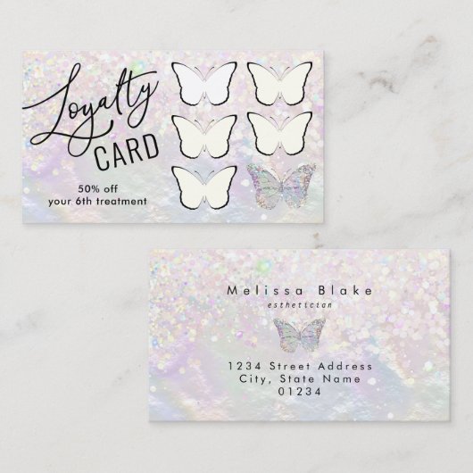 trouwe vlinder visitekaartje (Voorkant / Achterkant)