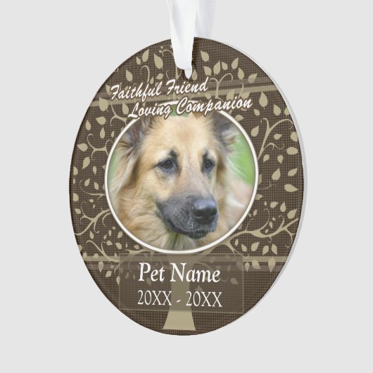 Trouwe Vriend Aangepaste Huisdier Condoleance Ornament (voorkant)