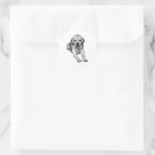 Trouwe vriend in inkt ronde sticker (Tas)