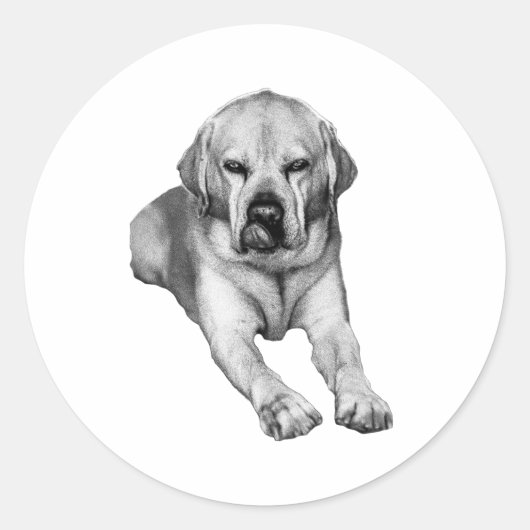 Trouwe vriend in inkt ronde sticker (Voorkant)