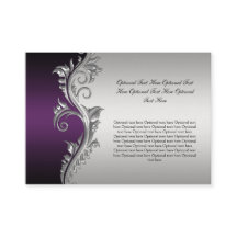Trouwekaart paars zwart en zilver vintage