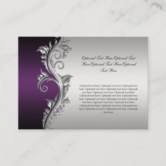 Trouwekaart paars zwart en zilver vintage plaatskaartje (Voorkant)