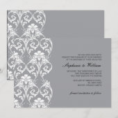 Trouwekaart van vintage kant in het grijs kaart (Voorkant / Achterkant)