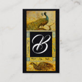 TROUWELIEFDE PAUW MONOGRAM Geel Zwart Papier Visitekaartje (Achterkant)