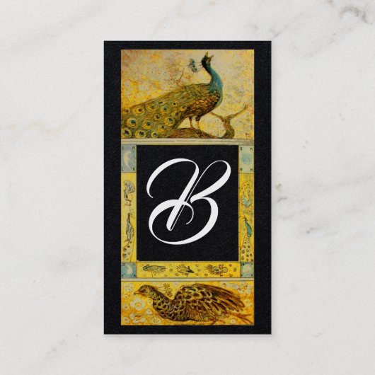 TROUWELIEFDE PAUW MONOGRAM Geel Zwart Papier Visitekaartje (Achterkant)