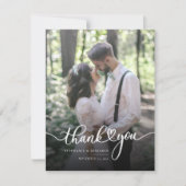 Trouwen 2 foto's handgeschreven dank u notitiekaartje (Voorkant)