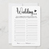 Trouwen A-Z Vrijgezellenfeest Spelletjes Leuke Alf Kaart (Voorkant)