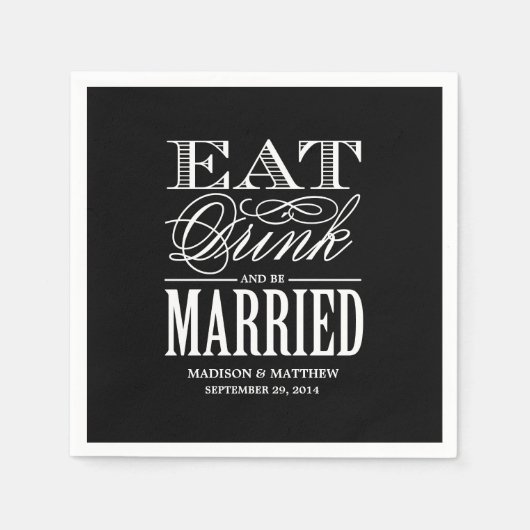 trouwen | Aangepast papier — luiers Servetten (Voorkant)