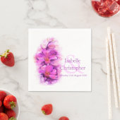 Trouwen aangepaste orchidee roze waterverf papier servet (Insitu)