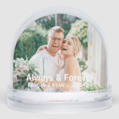 Trouwen Altijd en Voor Altijd Paar Foto Custom Sneeuwbol (Voorkant)