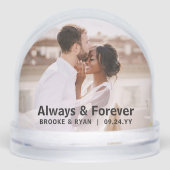 Trouwen Altijd en Voor Altijd Paar Foto Custom Sneeuwbol (Voorkant)