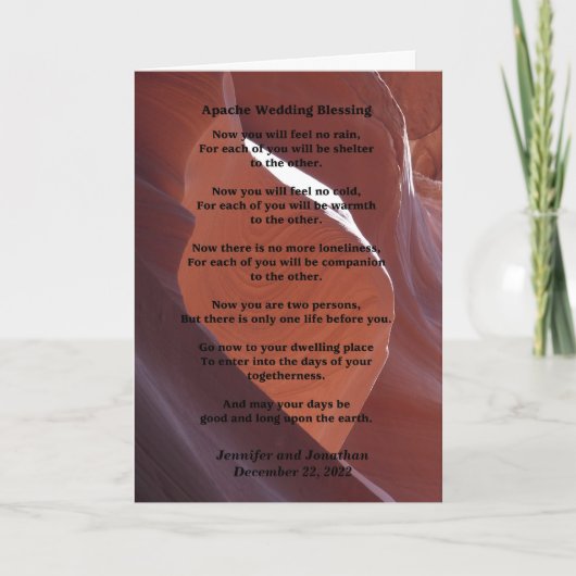 Trouwen Apache Blessing Feel No Rain Inside v2 Kaart (Voorkant)