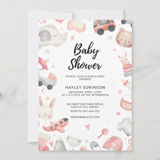 Trouwen Baby shower speelgoed Kaart (Voorkant)