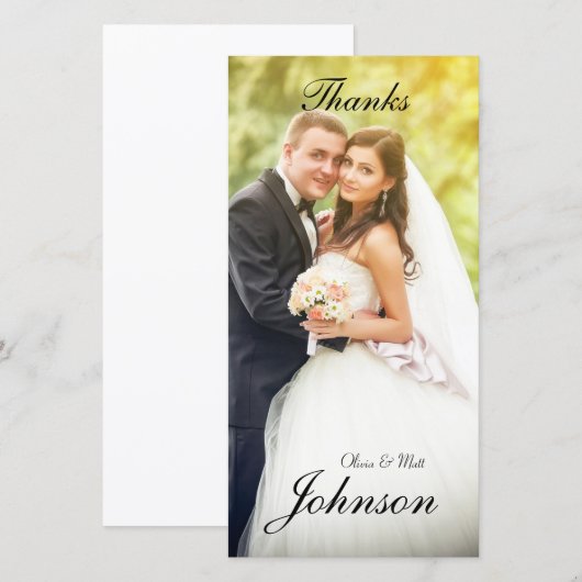 Trouwen Bedankt Fotokaart (Voorkant / Achterkant)