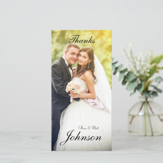 Trouwen Bedankt Fotokaart (Staand voorkant)