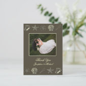 Trouwen Bedankt kaart, foto sjabloon Briefkaart (Staand voorkant)