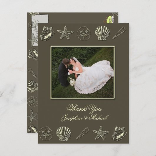 Trouwen Bedankt kaart, foto sjabloon Briefkaart (Voorkant / Achterkant)