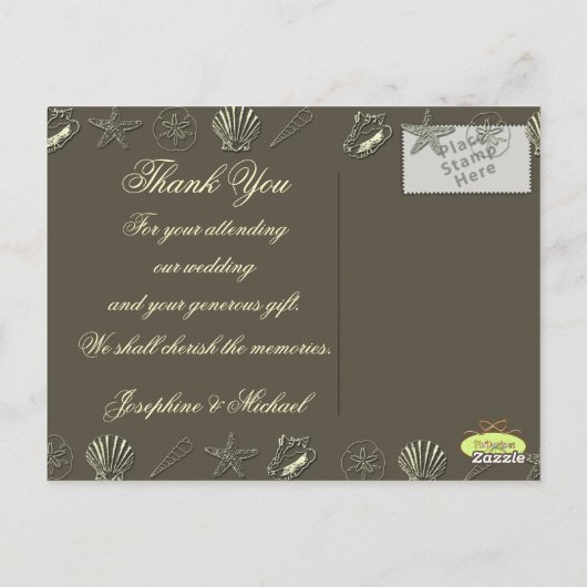 Trouwen Bedankt kaart, foto sjabloon Briefkaart (Achterkant)