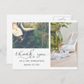 Trouwen Bedankt Typografie | Twee foto's Briefkaart (Voorkant / Achterkant)