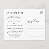 Trouwen bewaar de data | Floral Boho Aankondigingskaart (Achterkant)