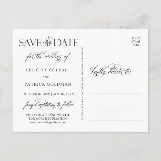 Trouwen bewaar de data | Floral Boho Aankondigingskaart (Achterkant)