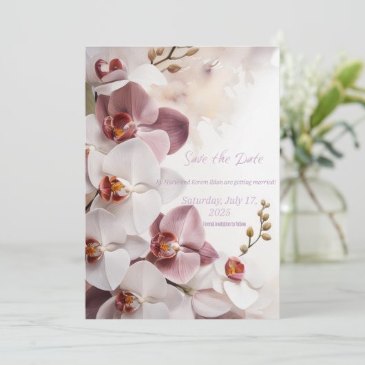 Trouwen bewaar de data save the date (Staand voorkant)